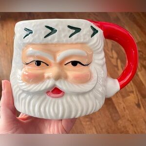 BIG Anthropologie Terrain Oversized Santa Mug Festive